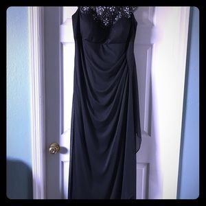 XSCAPE Formal Navy Beaded Gown